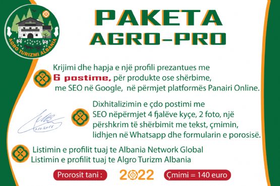 Paketa AGRO-PRO nga Agro Turizmi Albania, Dixhitalizimi i biznesit me SEO në Google nëpërmjet platformës Panairi Online